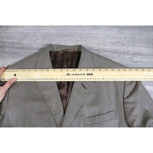 Vtg Ralph Lauren Purple Label Cashmere Houndstooth Men Jacket Blazer 46L - Picture 8 of 14